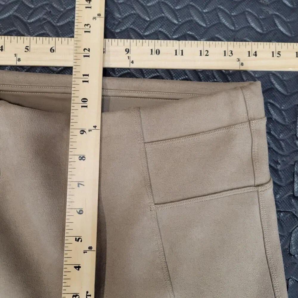 Spanx Faux Suede Leggings Camel Tan‎ Womens Size Medium Equestrian